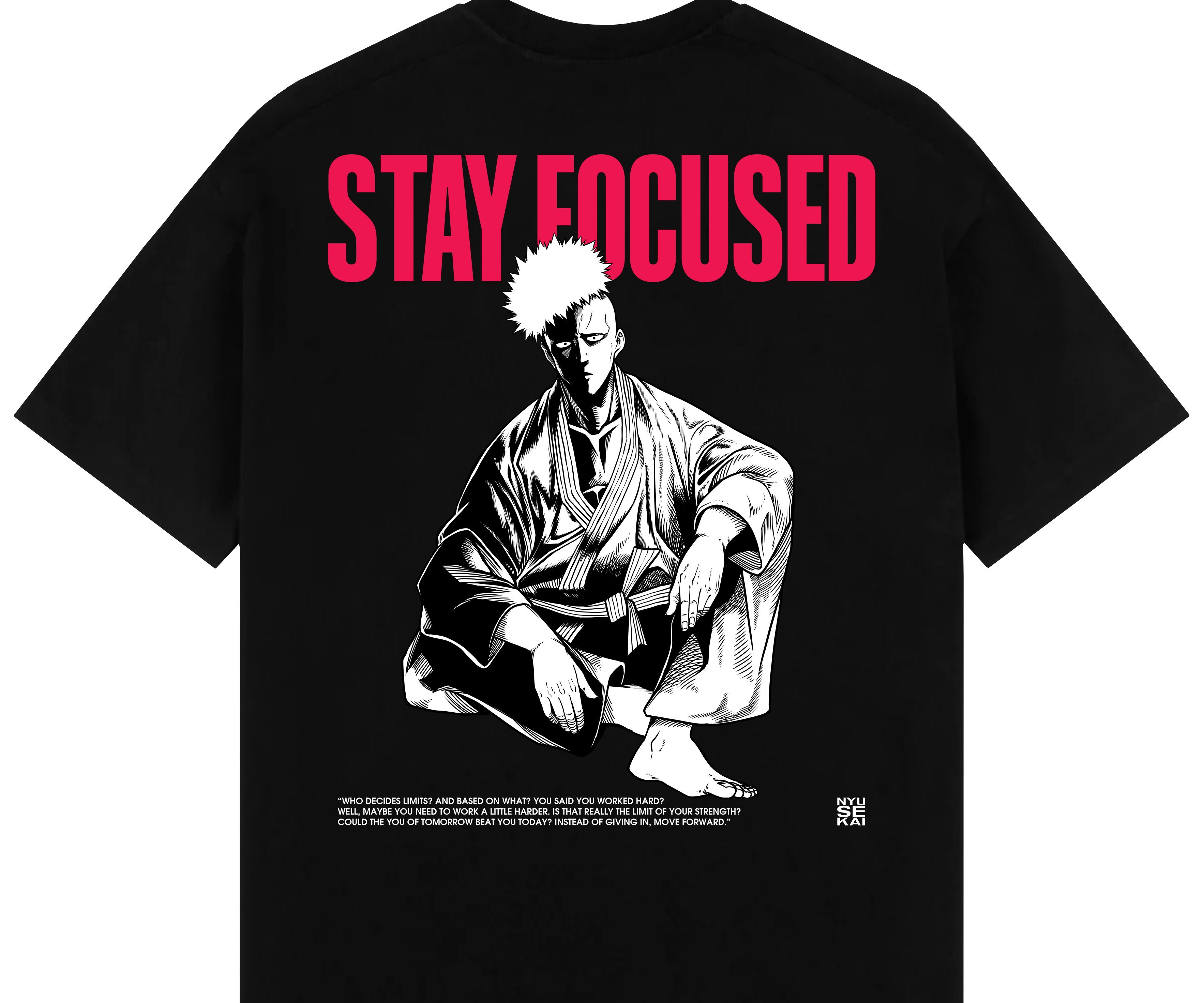 "Saitama X Stay Focused - One Punch Man" Oversized T-Shirt