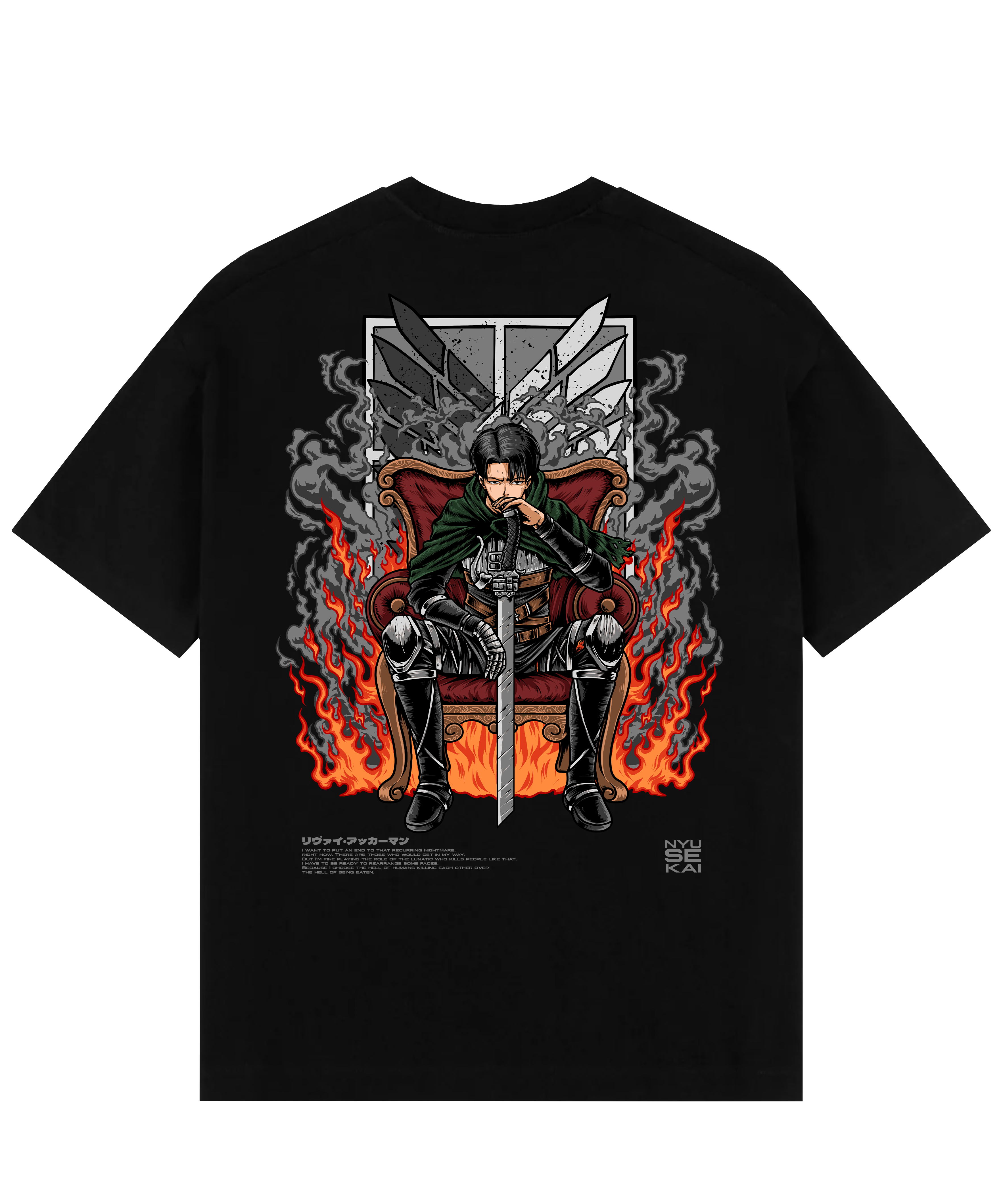 "Levi X Throne - AOT" Oversize T-Shirt