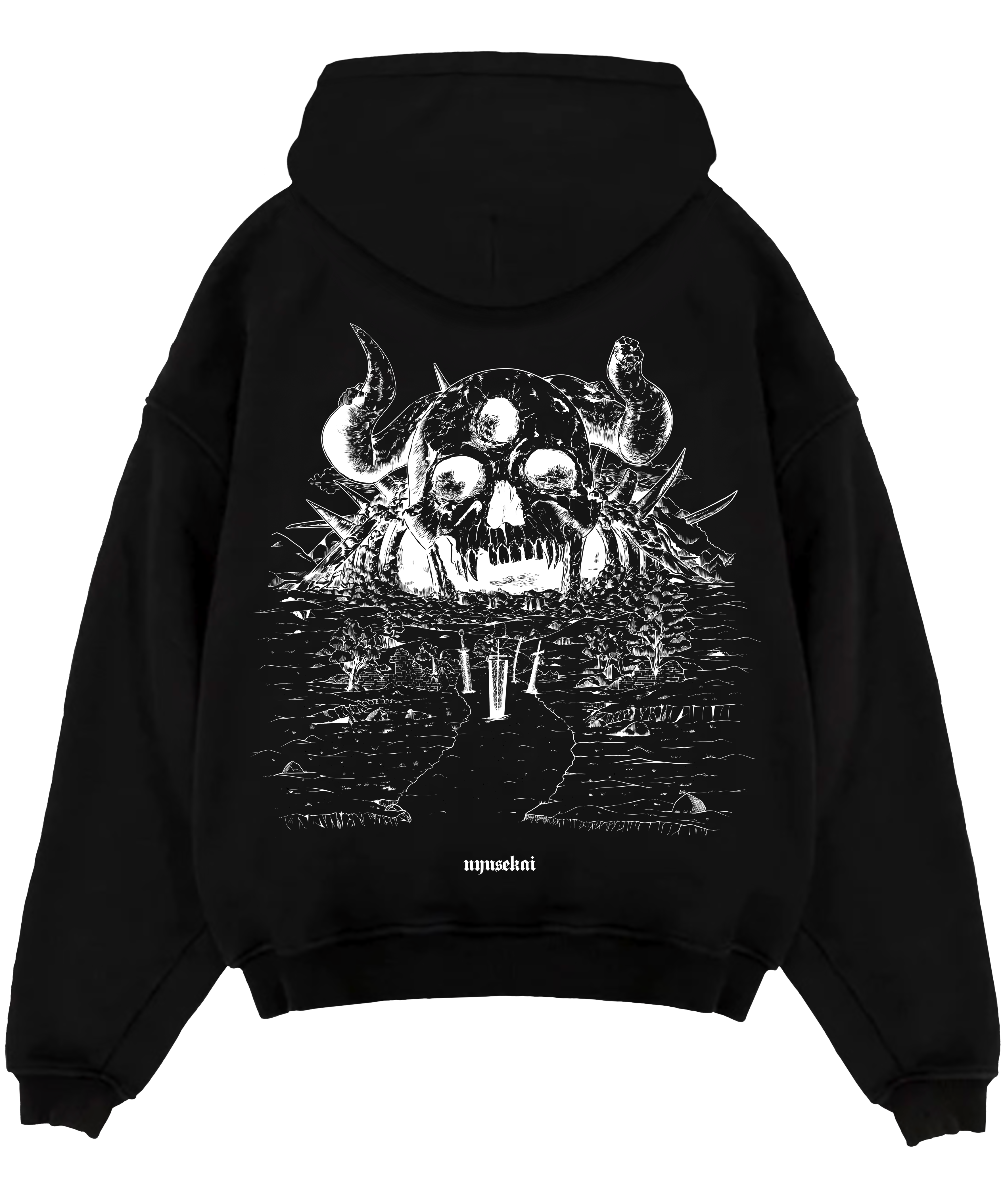 "Demon Skull - Black Clover" Oversized Hoodie