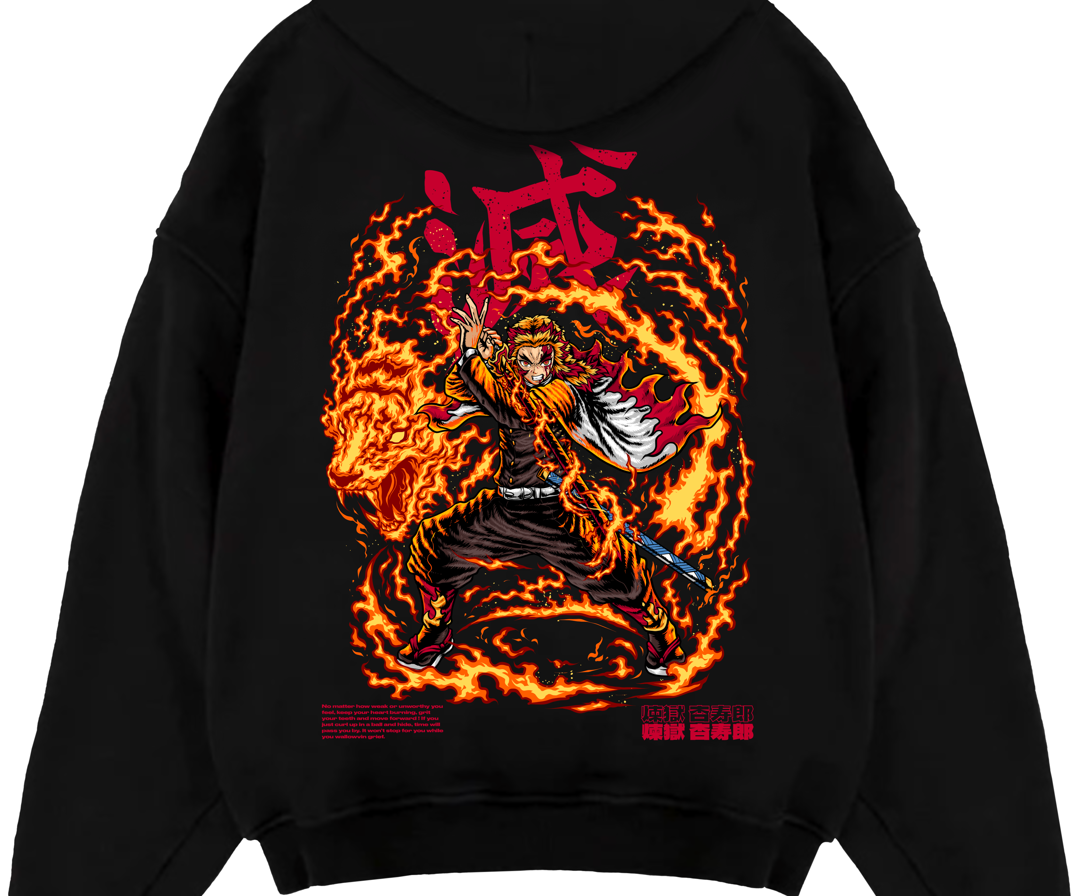"Rengoku X Flaming Tiger - Demon Slayer" Oversized Hoodie